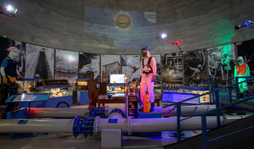 El Museo del Agua se encuentra ubicado al interior de la copa de agua N° 1 de la Planta El Tranque de SMAPA.