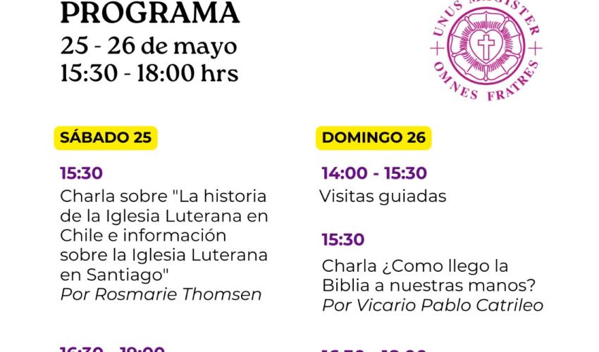 Programa día del patrimonio 2024 Iglesia Luterana 