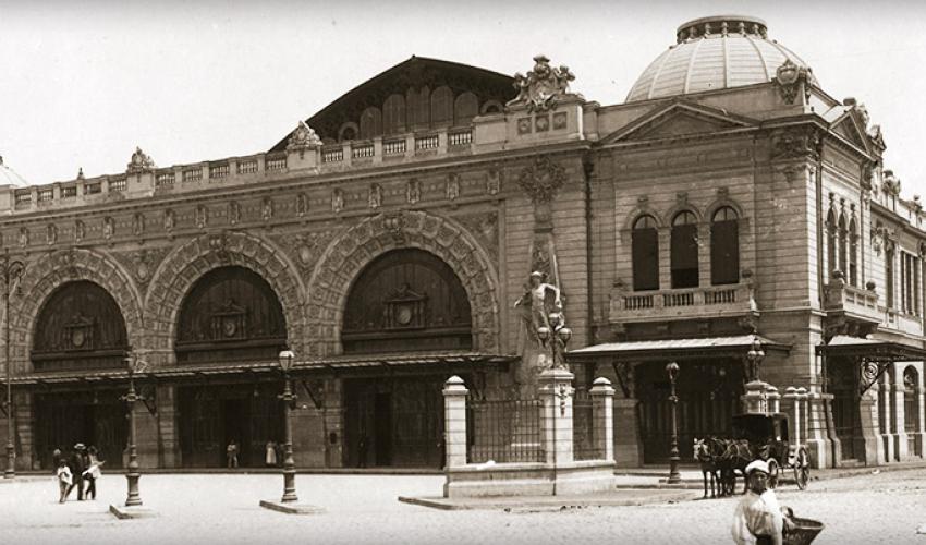 Fachada Estación Mapocho hacia 1912